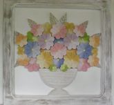 Quadro de madeira com flores